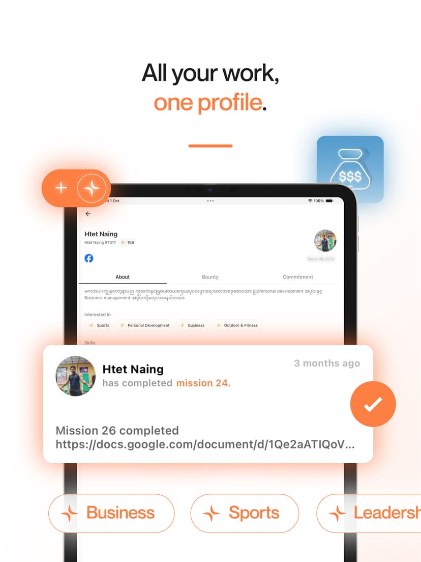 All your work, one profile.