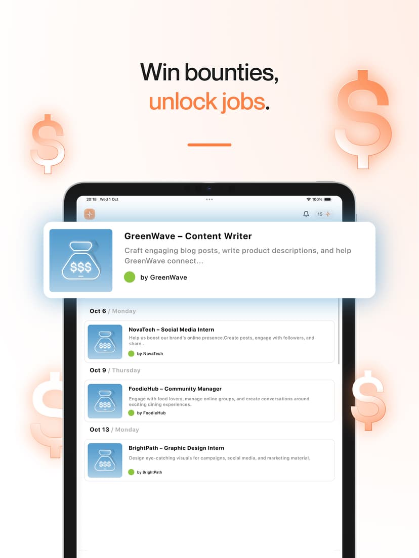 Win Bounties, Unlock Jobs