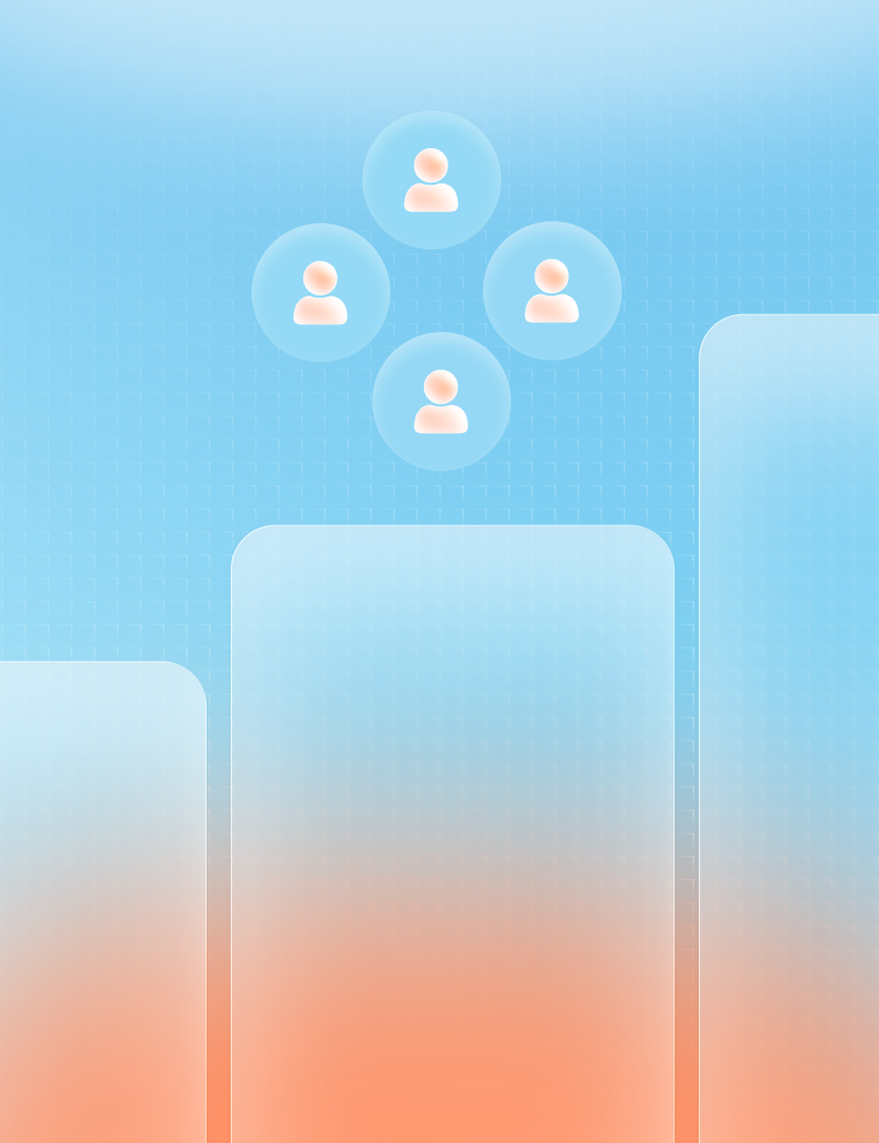 Four teammates above rising bars: the workflow getting better as more people run it.